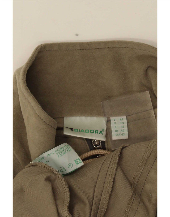 Мужская велюровая спортивная куртка Diadora UK 42, большой цвет хаки, полиэстер