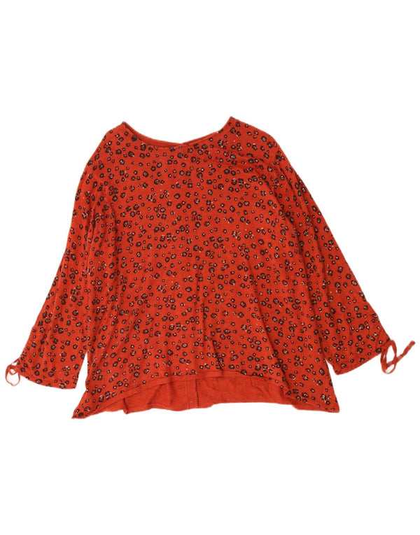 Женский топ Fat Face с длинным рукавом, Великобритания, 20, 2XL, красный хлопок с животным принтом
