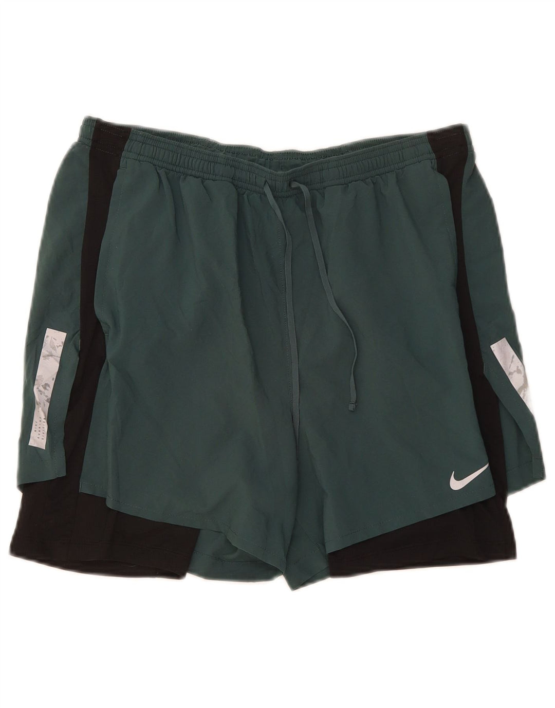 Мужские спортивные шорты Nike Dri Fit, большие зеленые полиэстер с цветными блоками