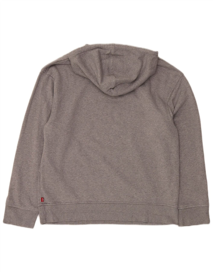 Мужской свободный джемпер с капюшоном с рисунком LEVI'S, хлопковый цвет среднего серого цвета