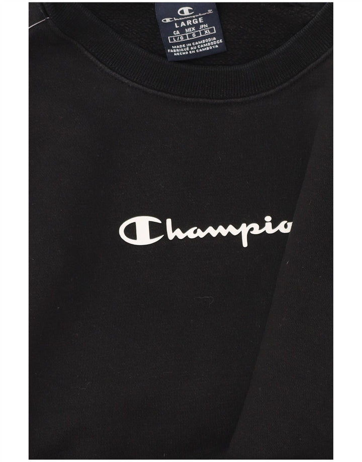 Мужской свитшот CHAMPION с графическим рисунком, большой черный хлопковый джемпер с цветными блоками
