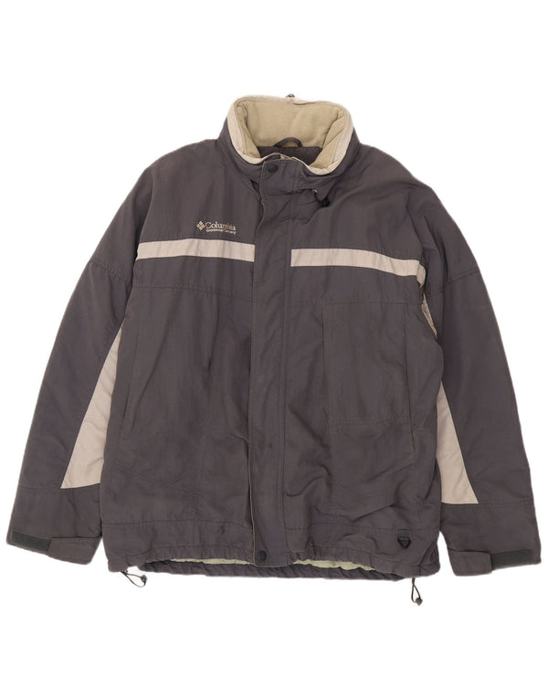 Мужская ветровка Columbia UK 42 XL серая с цветными блоками