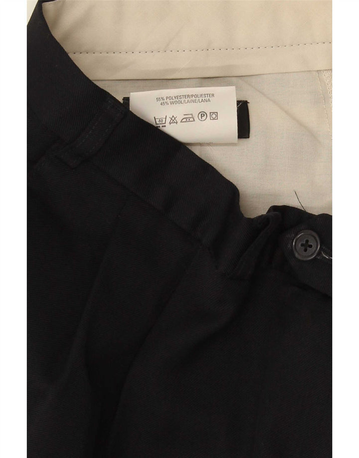Мужские костюмные брюки Marks & Spencer W36 L31 темно-синие из полиэстера