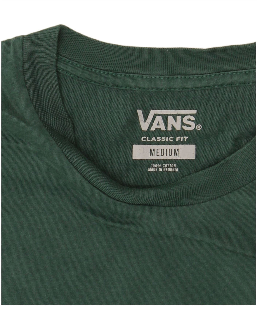Мужская футболка классического кроя VANS, хлопковый топ среднего зеленого цвета
