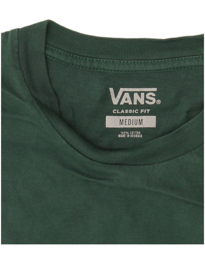 Мужская футболка классического кроя VANS, хлопковый топ среднего зеленого цвета