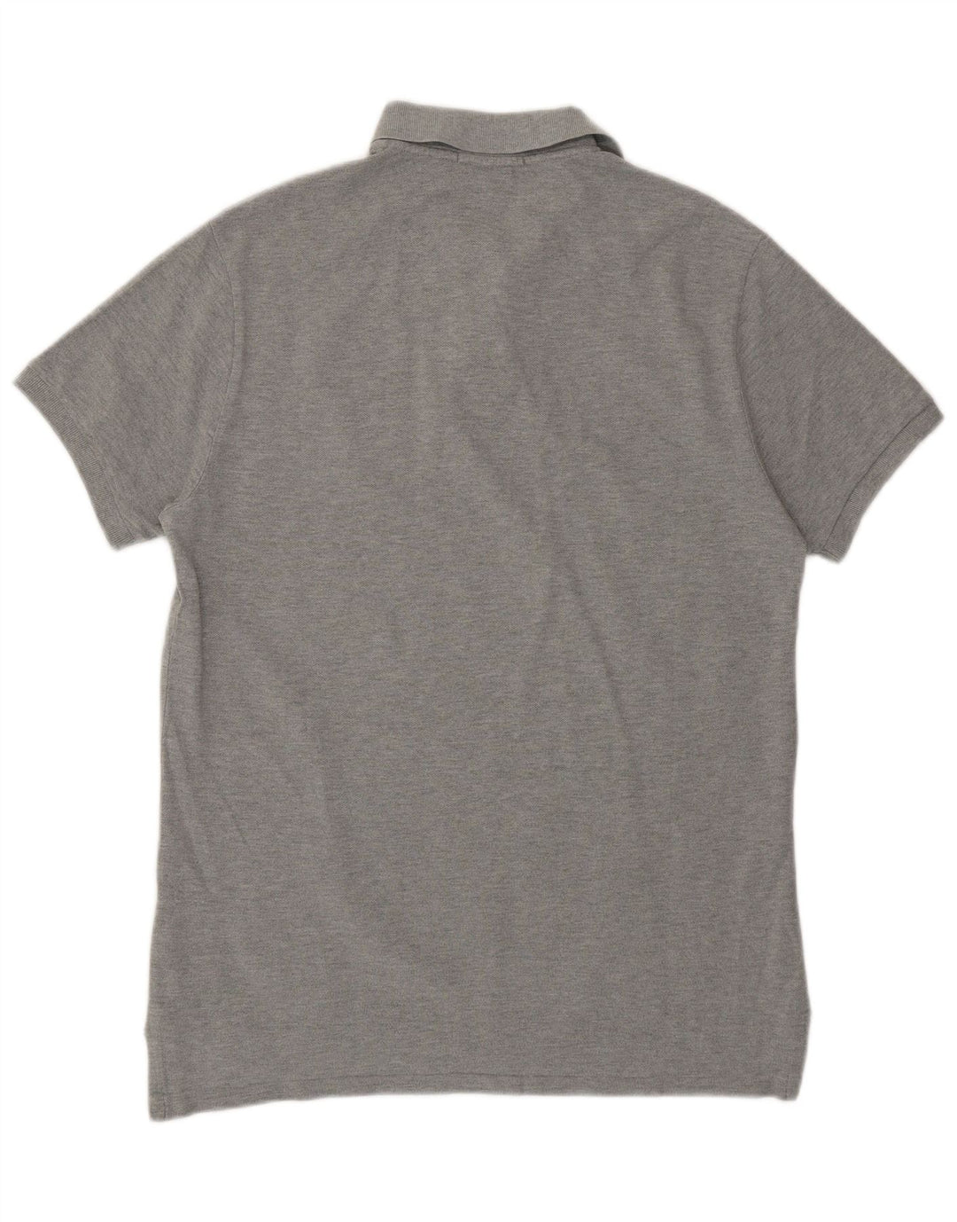 Мужская рубашка поло приталенного кроя Polo Ralph Lauren, хлопковая ткань среднего серого цвета с крапинками