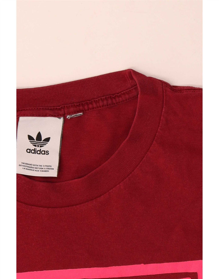 Adidas Мужская футболка с тремя полосками и рисунком, большая красная