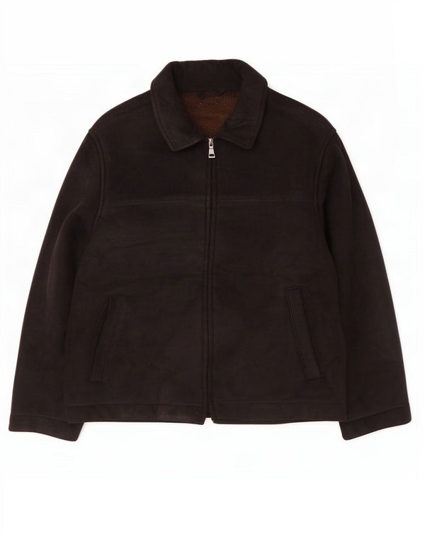 Мужская куртка Marks & Spencer Blue Harbour Sherpa UK 40, большая, черная, полиэстер