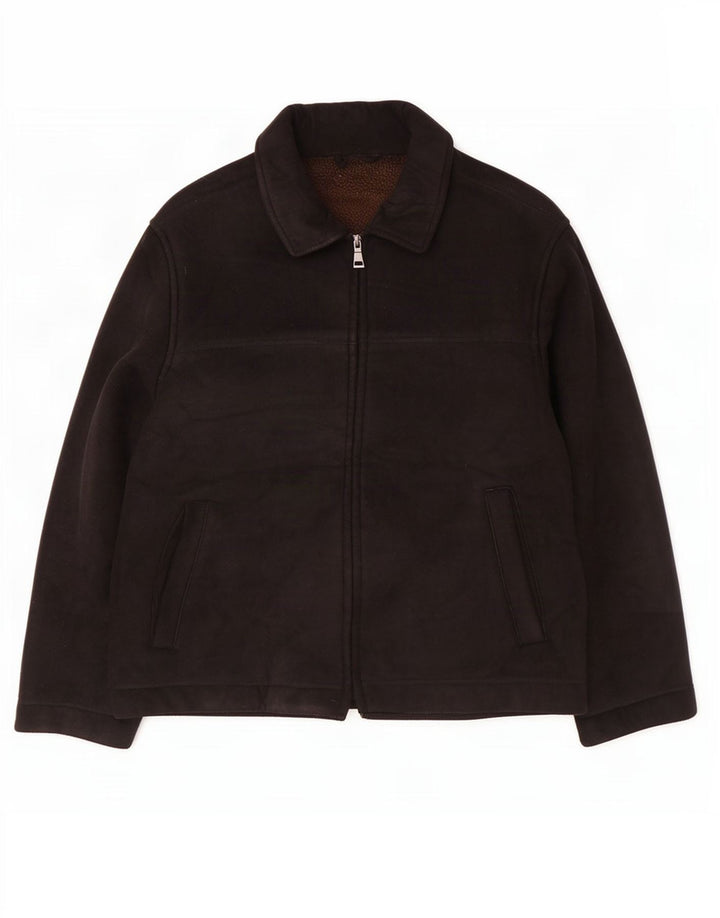 Мужская куртка Marks & Spencer Blue Harbour Sherpa UK 40, большая, черная, полиэстер