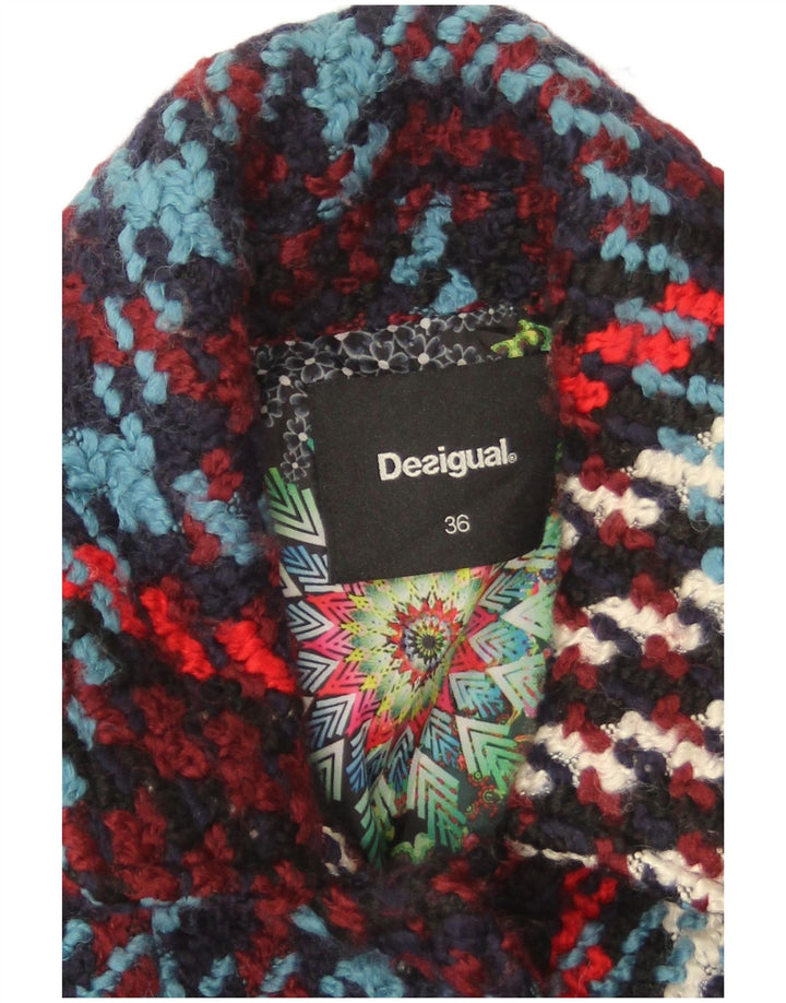 Женское пальто Desigual EU 36, маленькое, разноцветное, акриловое в клетку
