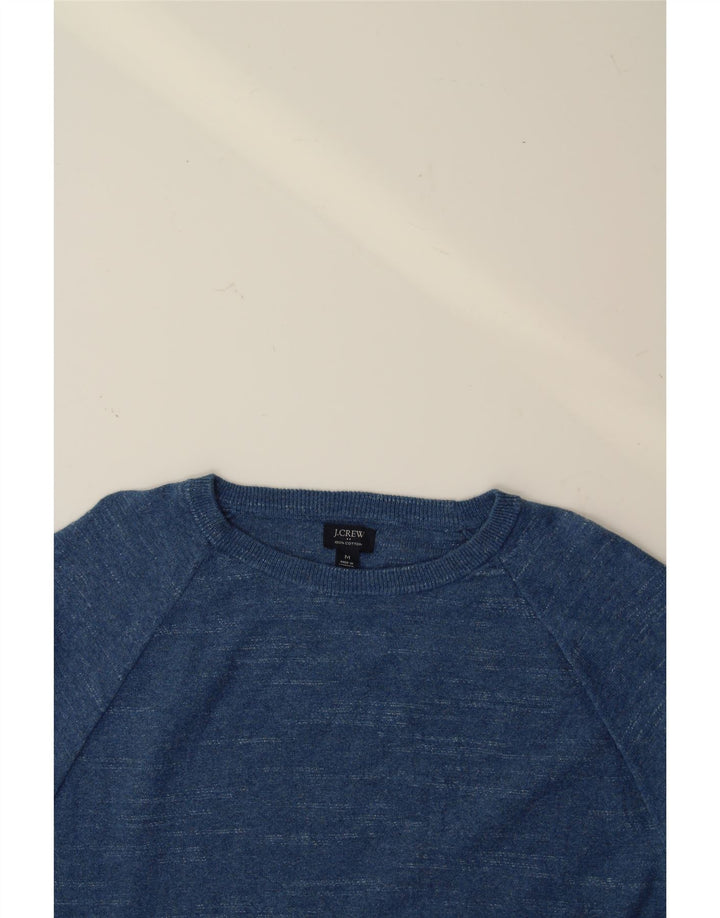 J. CREW Mens Crew Neck Jumper Sweater Medium Blue Cotton Vintage J. Crew and Second-Hand J. Crew from Messina Hembry 