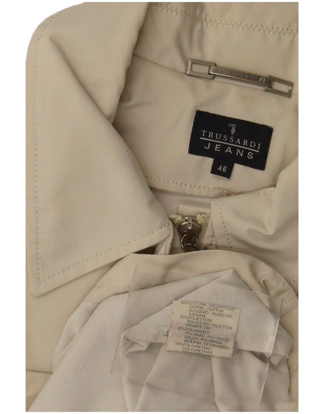 Джинсы Trussardi Jeans Женский бомбер IT 46 Большой Бежевый Хлопок