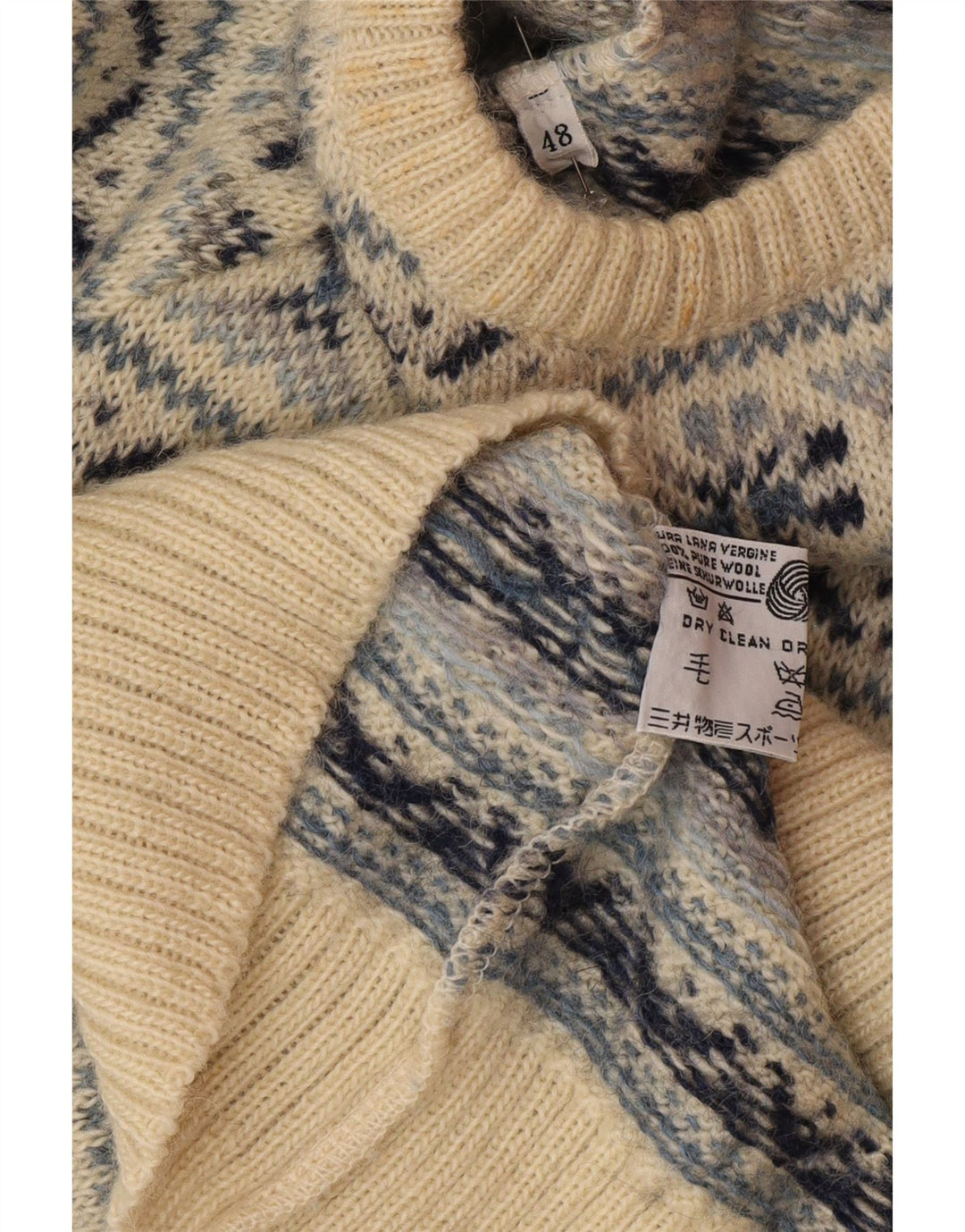 Мужской свитер с круглым вырезом Silvy IT 48 Medium Beige Fair Isle