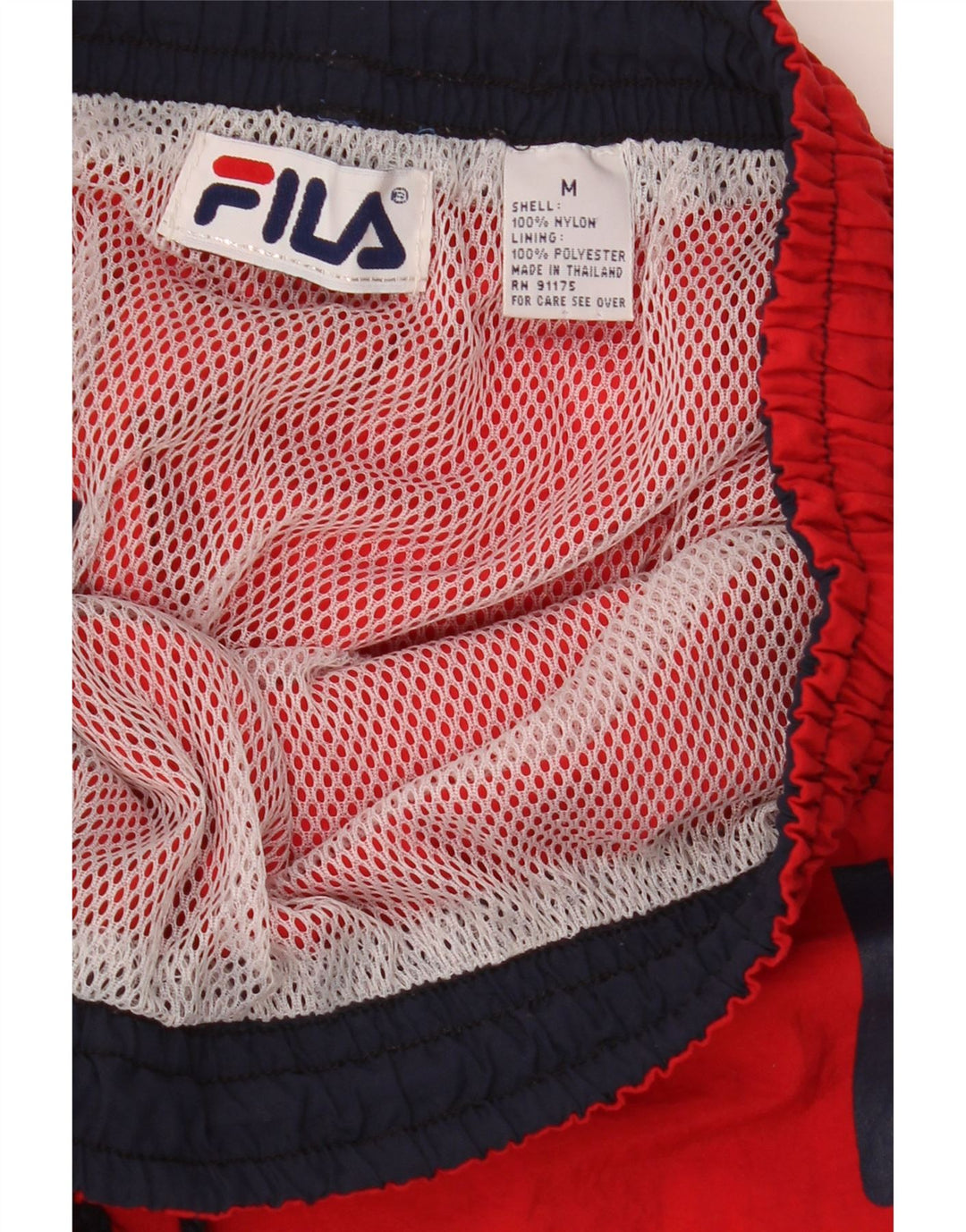 Fila Мужские спортивные шорты с рисунком, нейлон среднего красного цвета