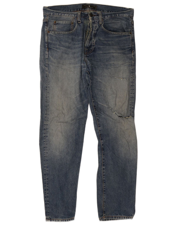 Мужские потертые узкие джинсы Zara EU 42, большие W32 L30, синие