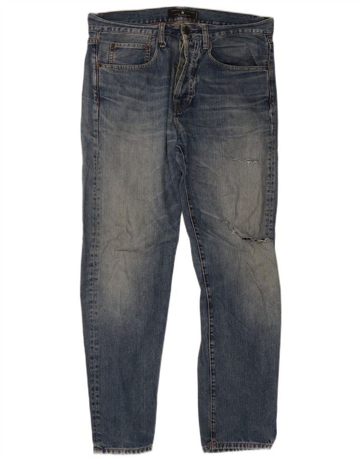 Мужские потертые узкие джинсы Zara EU 42, большие W32 L30, синие
