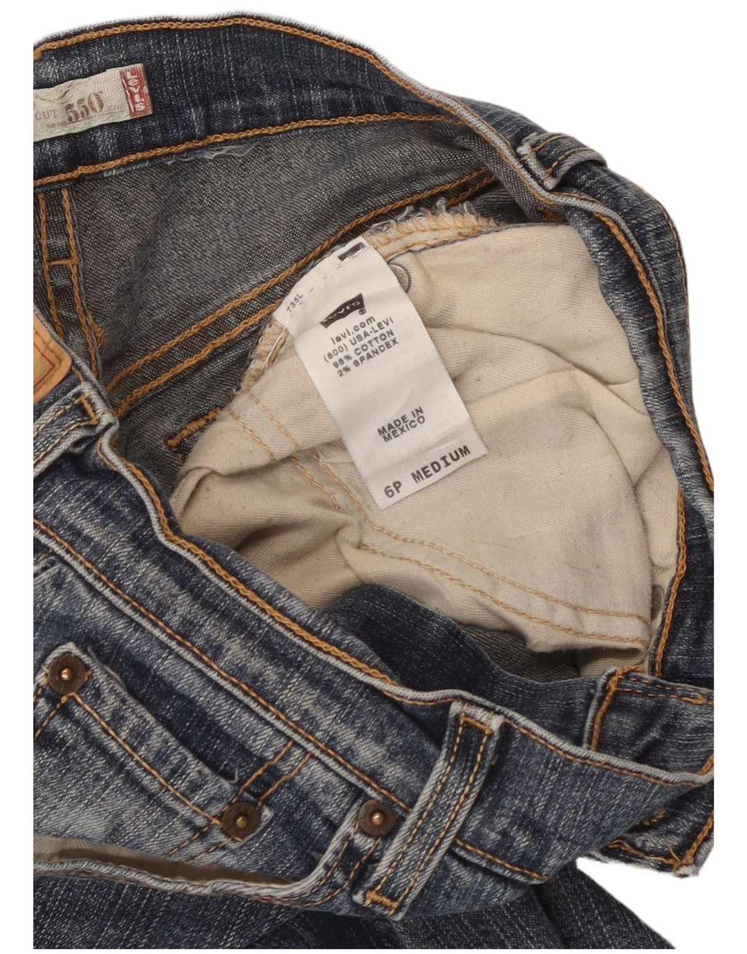 Женские джинсы Levi's 550 Bootcut США 6, средние W26 L26, синие, хлопок