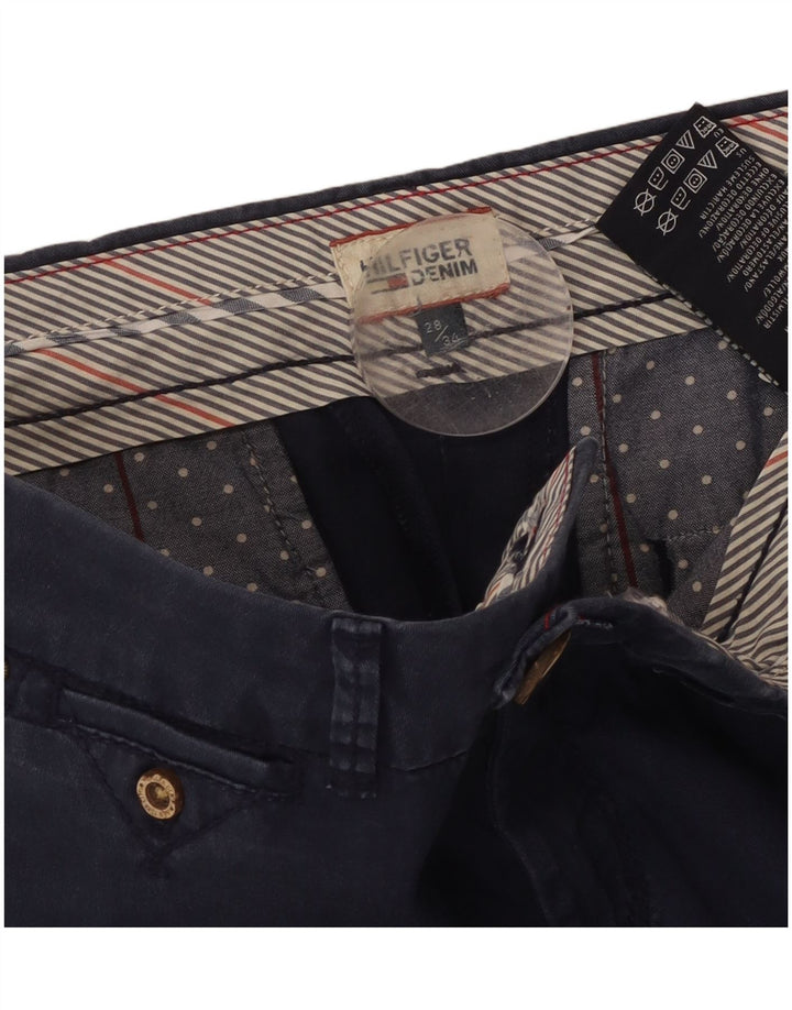 TOMMY HILFIGER Женские узкие брюки W28 L34 Темно-синие хлопковые