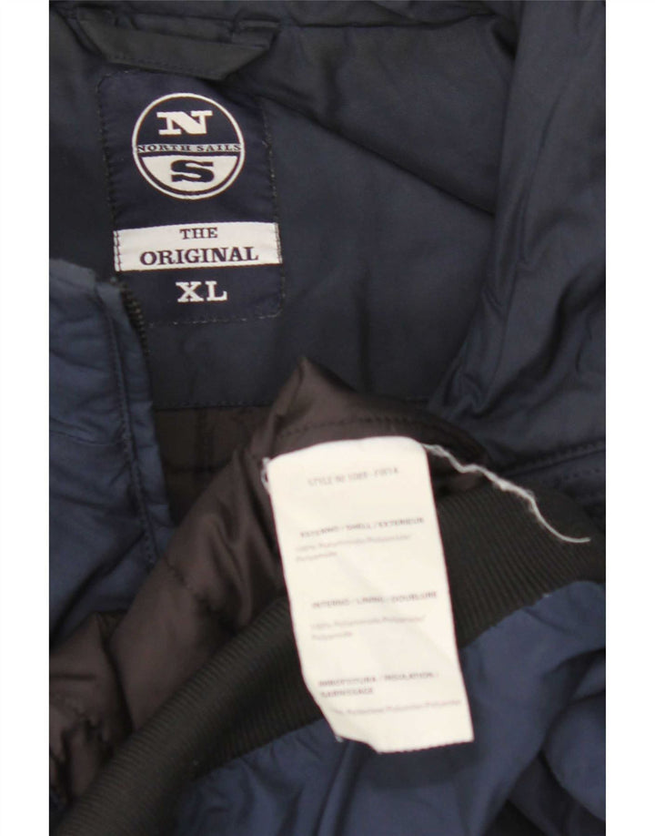 Мужская куртка-бомбер North Sails UK 42 XL Темно-синяя с цветными блоками Полиамид