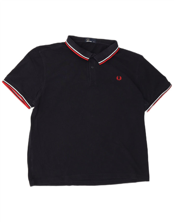 Мужская рубашка-поло Fred Perry 2XL темно-синяя, хлопок