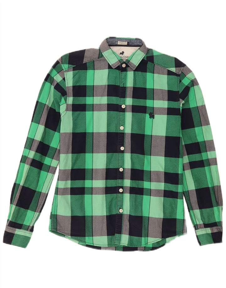 Мужская фланелевая рубашка Jack & Jones, маленькая зеленая клетка, хлопок