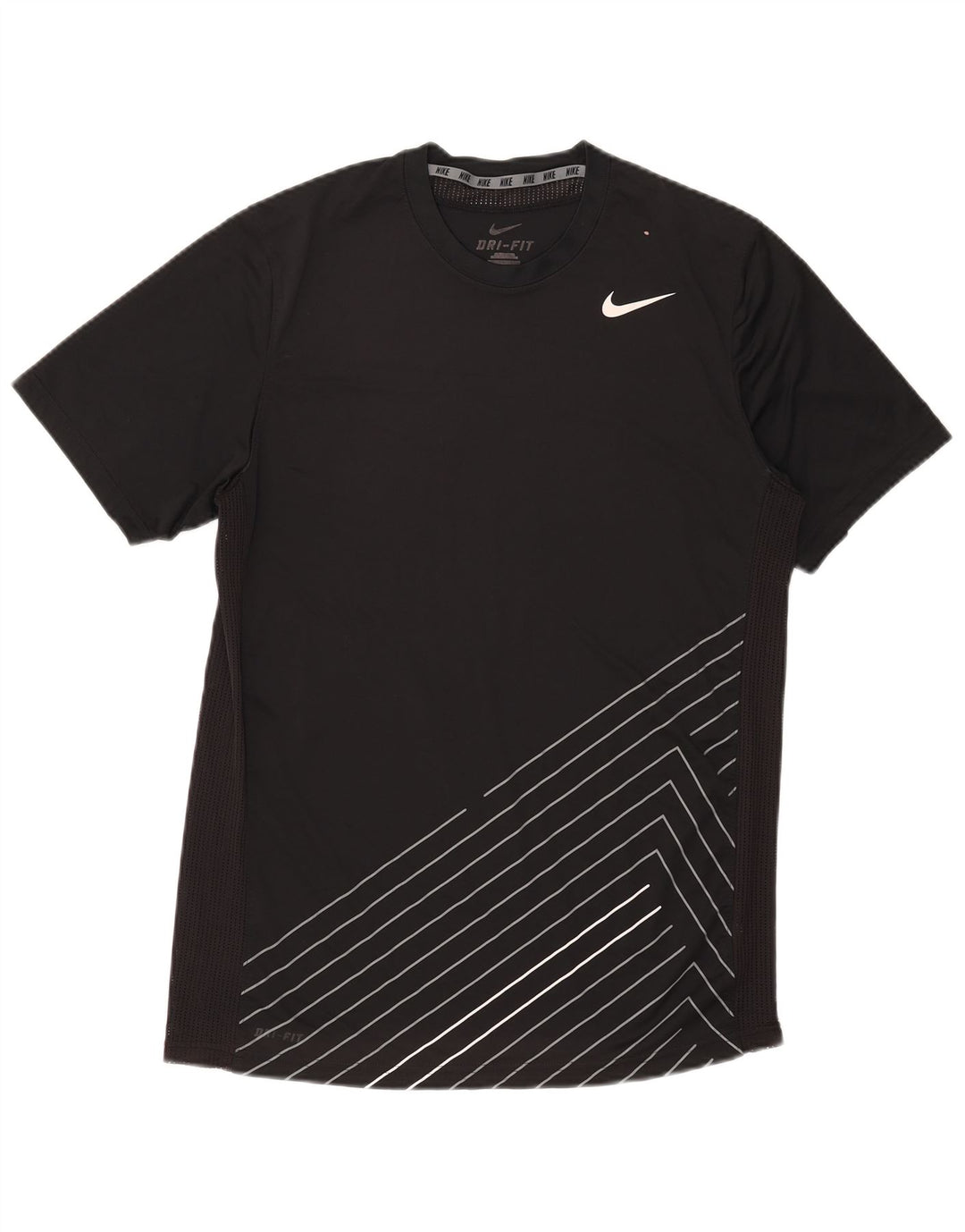 Мужская футболка Nike Dri Fit с графическим рисунком, средний черный полиэстер