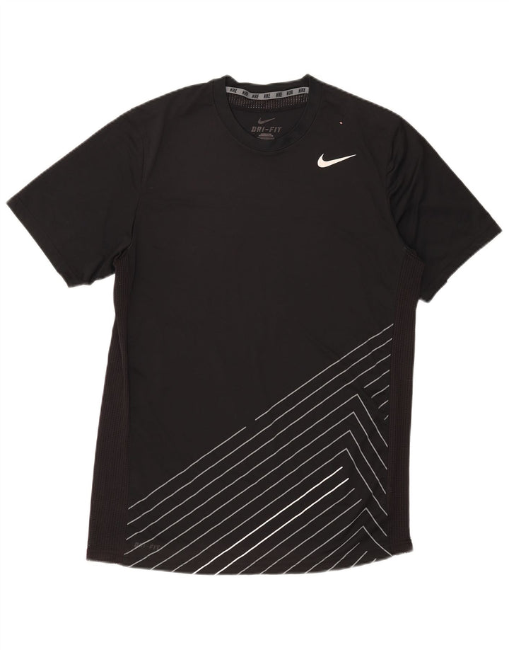 Мужская футболка Nike Dri Fit с графическим рисунком, средний черный полиэстер