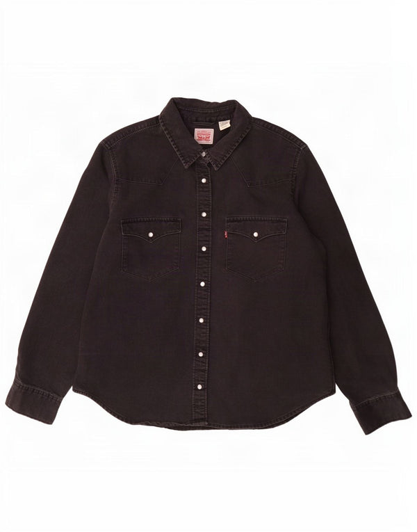 Женская джинсовая рубашка Levi's UK 18 XL, черный хлопок