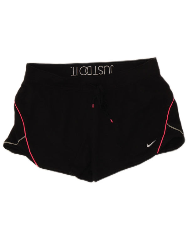 Женские спортивные шорты Nike Dri Fit с графическим рисунком UK 14, средние черные хлопковые