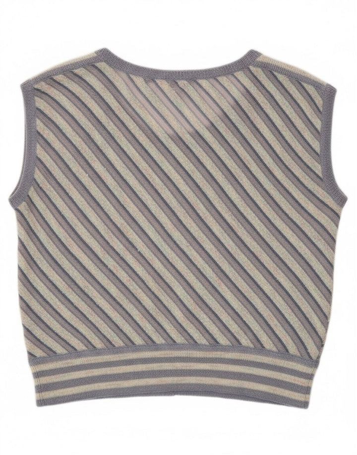 Винтажная женская майка-майка UK 12, средний фиолетовый в полоску