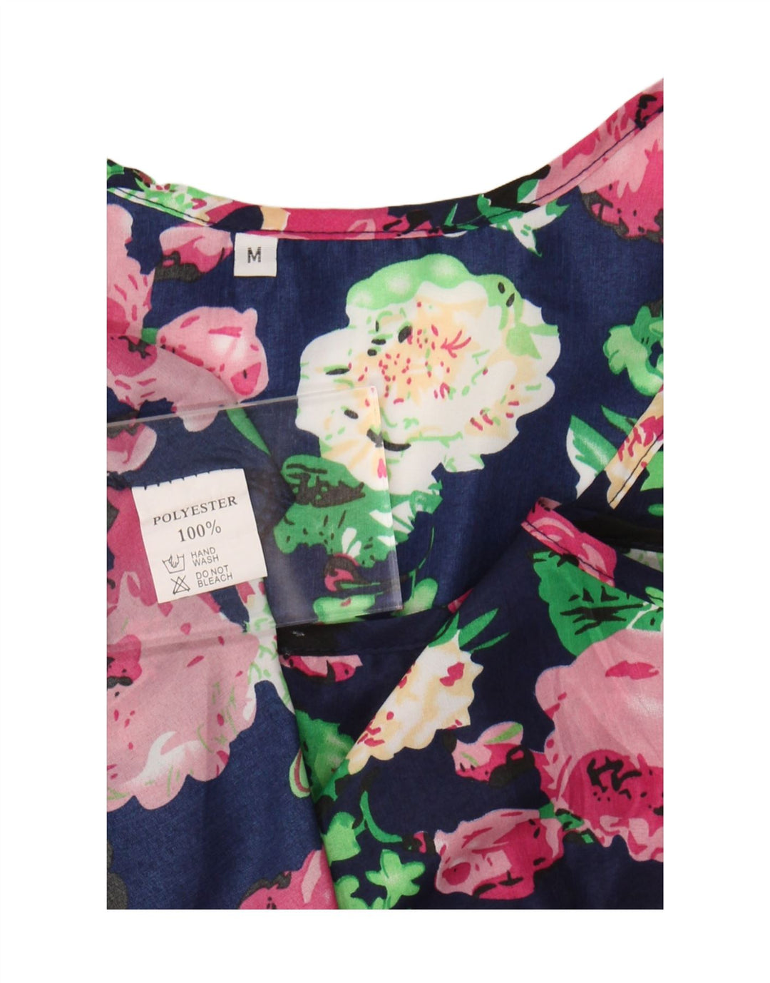 Винтажный женский сарафан UK 12, средний темно-синий цветочный полиэстер