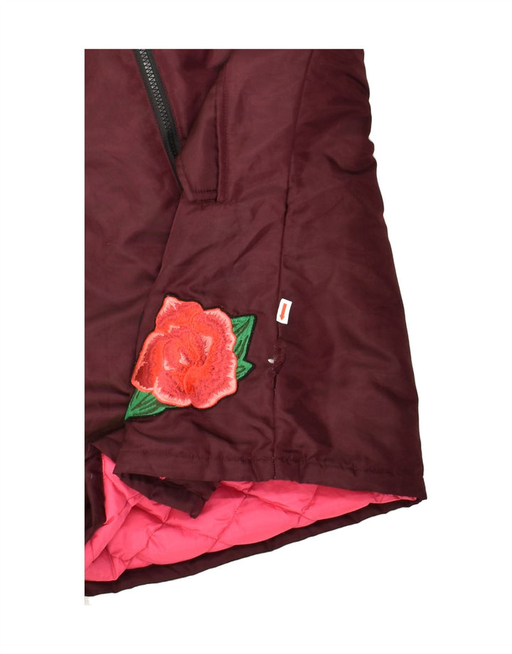 RICHMOND Girls Graphic Padded Coat 11-12 Years Burgundy Polyamide | Vintage Richmond | Thrift | Second-Hand Richmond | Used Clothing | Messina Hembry 