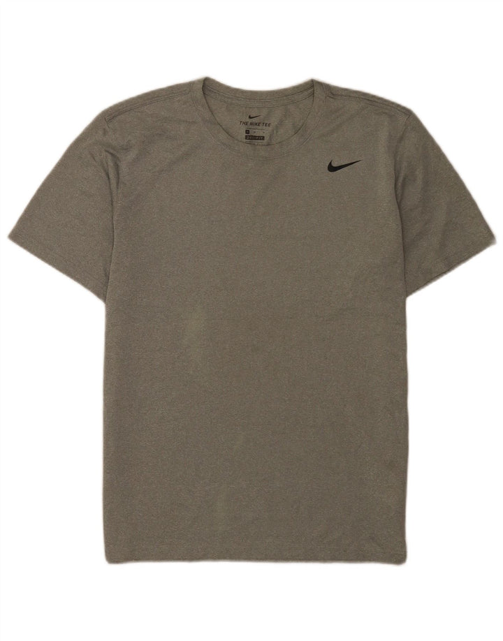 Мужская футболка Nike Dri Fit из полиэстера среднего серого цвета
