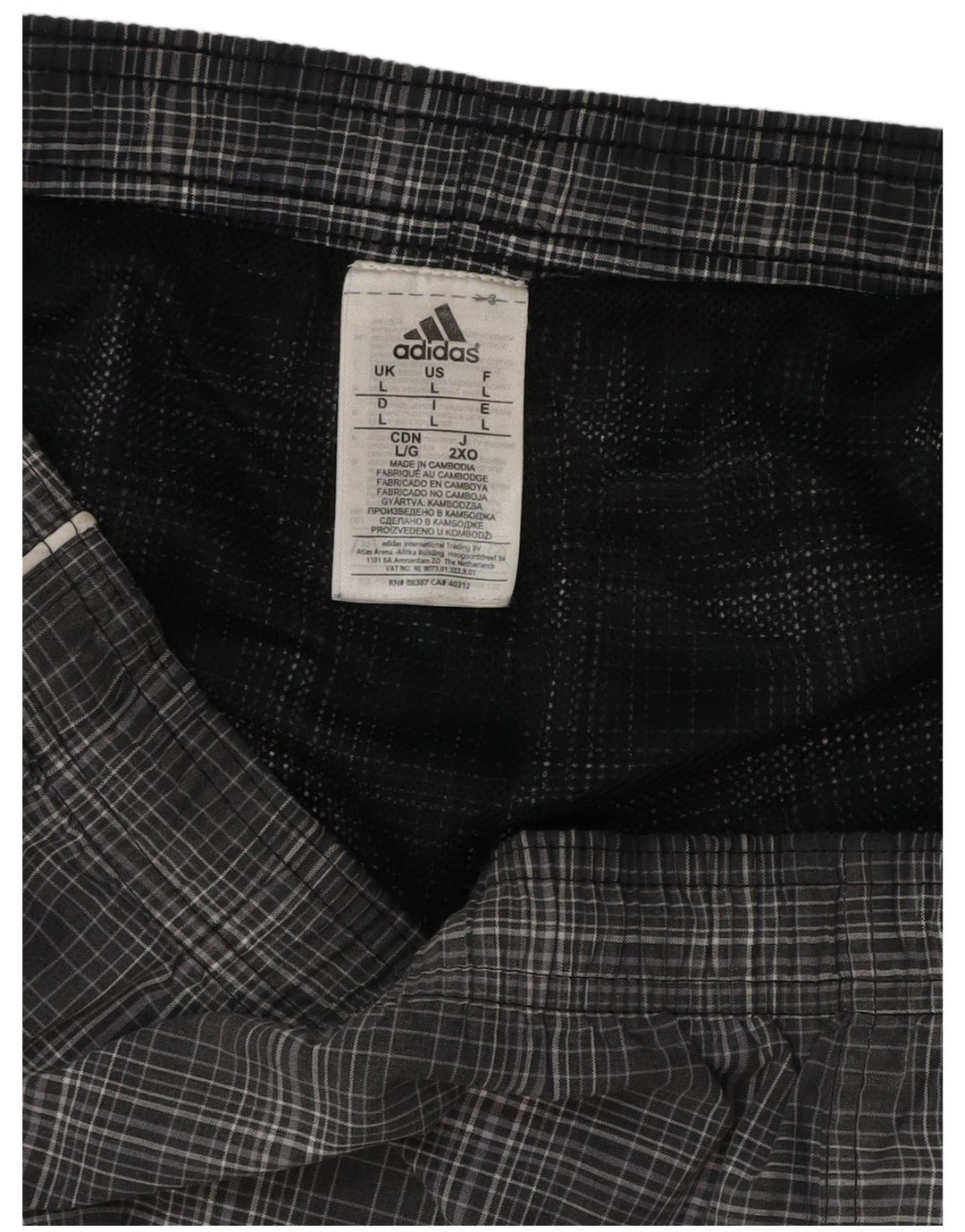 Мужские шорты для плавания ADIDAS, большие серые клетчатые шорты из полиэстера