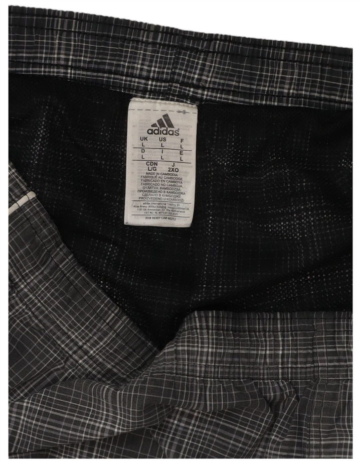 Мужские шорты для плавания ADIDAS, большие серые клетчатые шорты из полиэстера