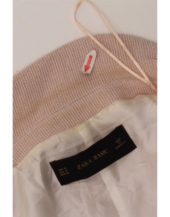 Женский пиджак с открытыми рукавами 3/4 Zara UK 14, вискоза среднего розового цвета