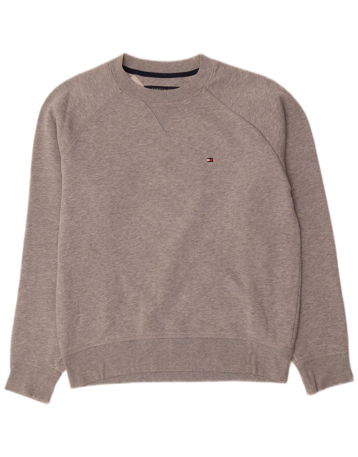 Мужской свитшот Tommy Hilfiger, маленький серый хлопковый джемпер в крапинку
