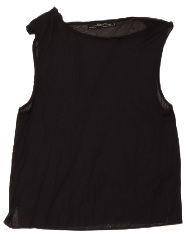Женская блузка без рукавов All Saints Top UK 10, маленькая, черная из ацетата