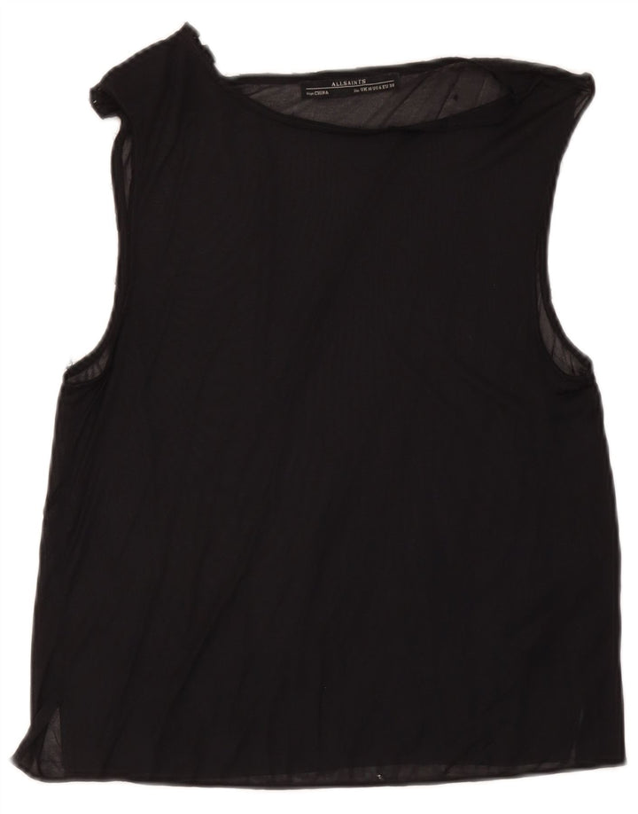 Женская блузка без рукавов All Saints Top UK 10, маленькая, черная из ацетата