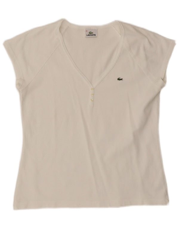 Женская футболка Lacoste, размер 44, большой белый хлопок