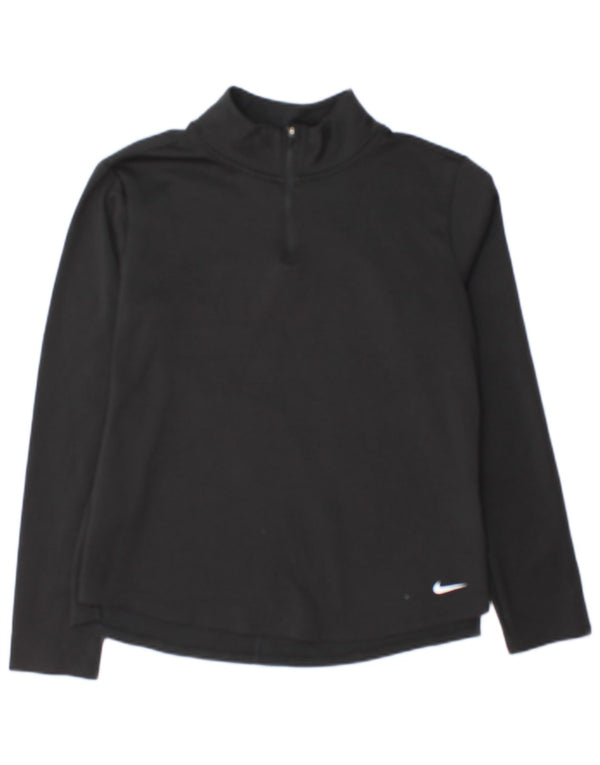 Женский топ с воротником на молнии Nike Therma-Fit с длинным рукавом UK 14, средний черный