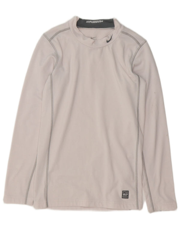 Топ Nike Dri Fit для мальчиков с длинными рукавами, 13–14 лет, XL, белый полиэстер