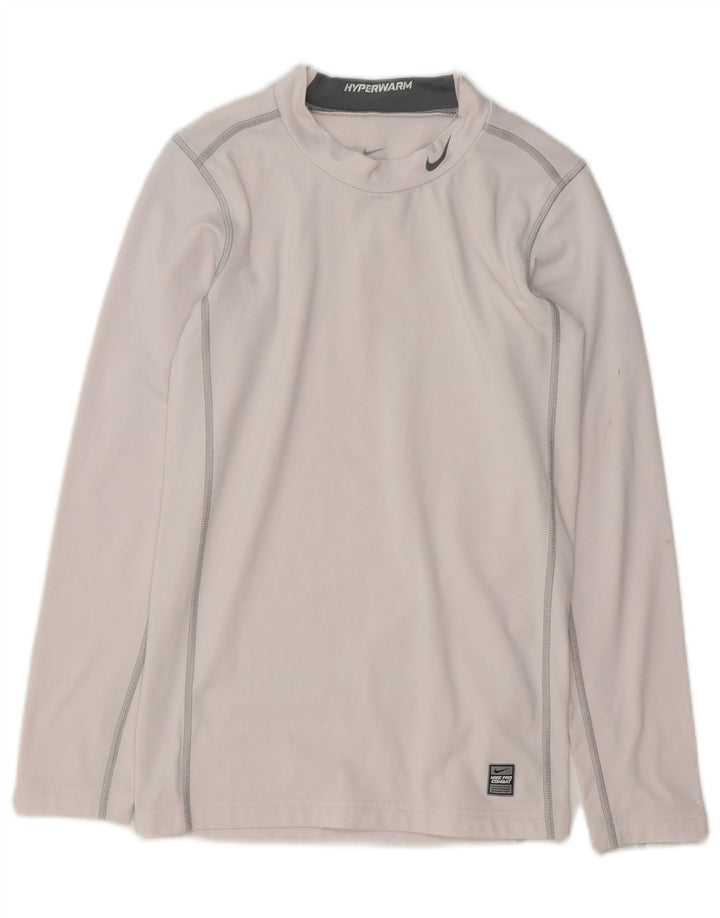 Топ Nike Dri Fit для мальчиков с длинными рукавами, 13–14 лет, XL, белый полиэстер