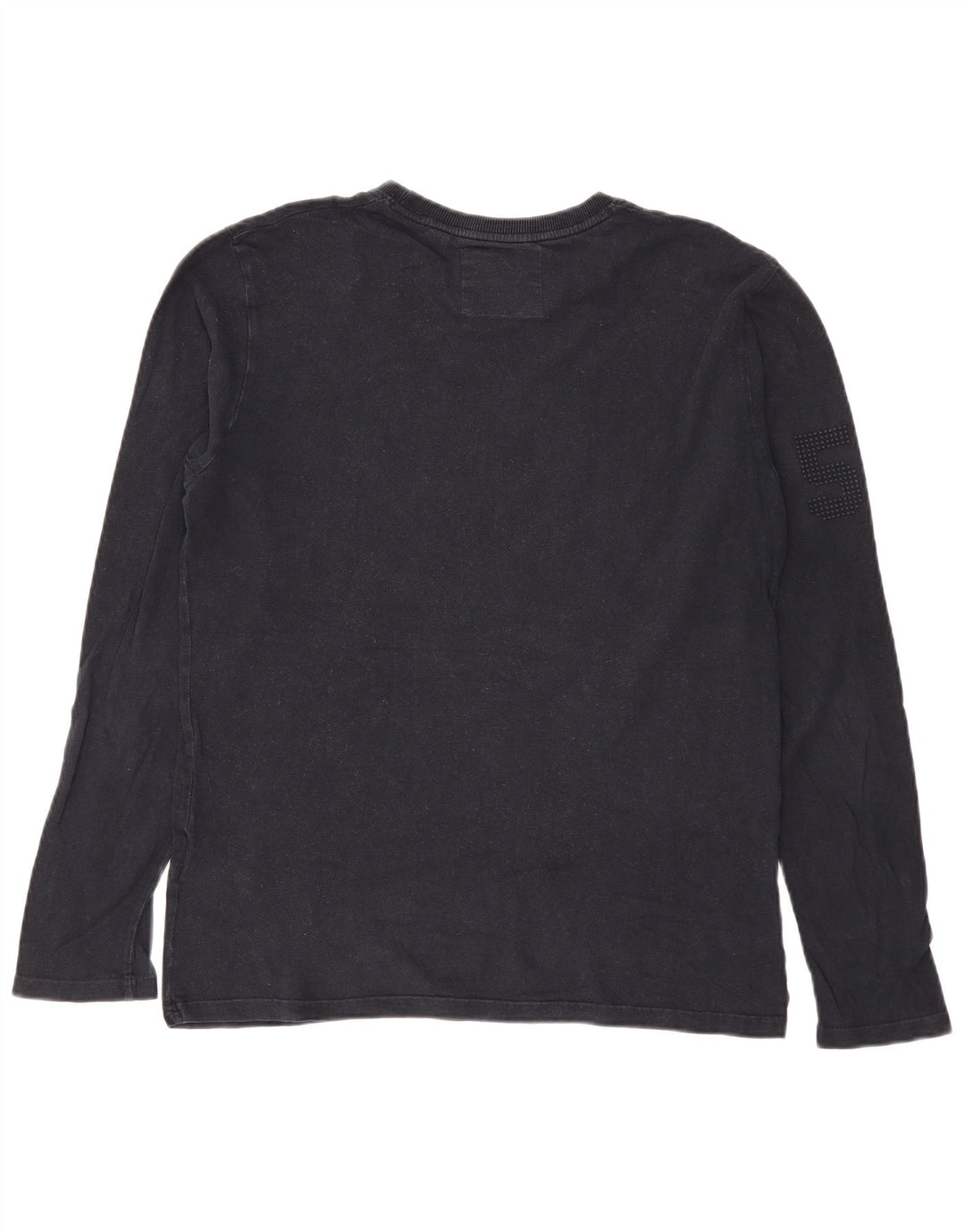 Мужской топ с рисунком Superdry, большой черный хлопок с длинным рукавом