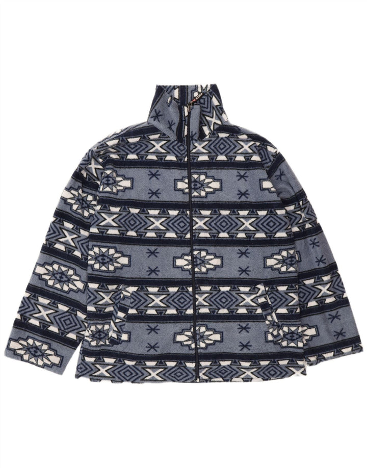 Винтажная мужская флисовая куртка UK 38 средний синий Fair Isle