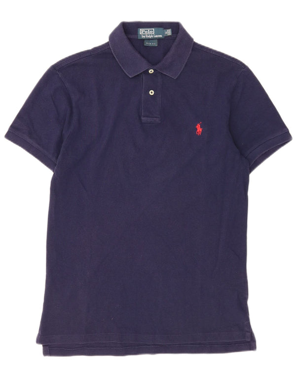 Polo Ralph Lauren Mens Slim Fit Polo Shirt Medium Navy Blue Cotton