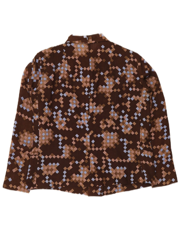 Женский бомбер VINTAGE UK 12, средний коричневый с геометрическим узором