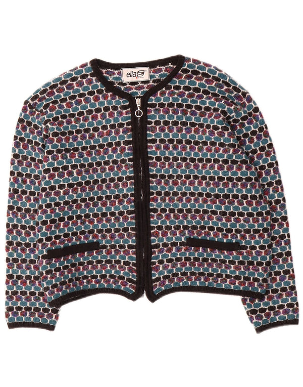 Ella Womens Cardigan Sweater UK 16 Large Multicoloured Geometric