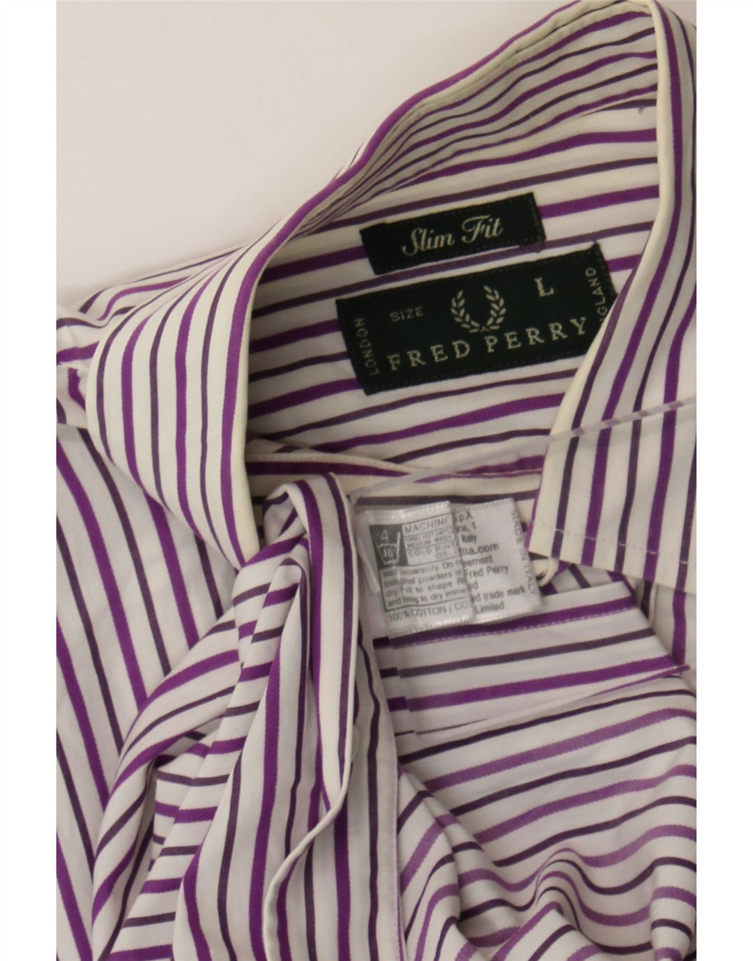 Мужская рубашка узкого кроя Fred Perry, большая серая хлопковая полоска