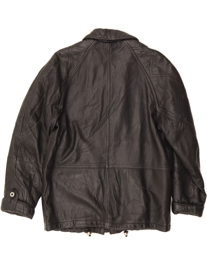 MARCO BALDASSARI Womens Leather Jacket UK 14 Large Black Leather Vintage Marco Baldassari and Second-Hand Marco Baldassari from Messina Hembry 